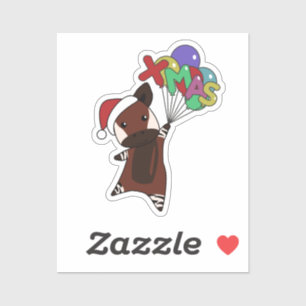 Adesivo Okapi Christmas Snow Winter Animais Okapis Sticker