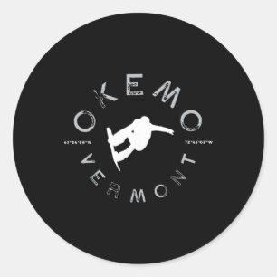 Adesivo Okemo Mountain Vermont Graphic Vintage Snowboard T