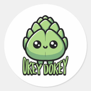 Adesivo Okey Dokey Artichokey! Cute Artichoke Pun