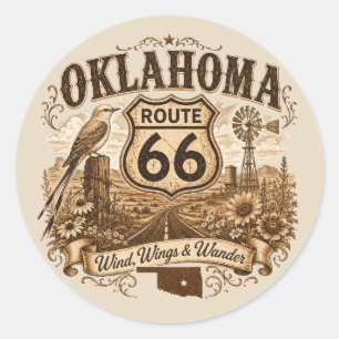 Adesivo Oklahoma Route 66 Asas do Vento