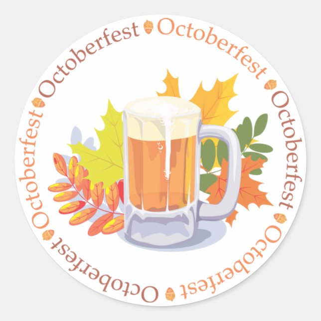 Adesivo Oktoberfest Beer e Autumn Leaves (Frente)