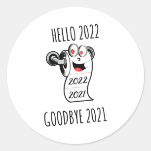 Adesivo Olá 2022 Adeus papel higiênico 2021