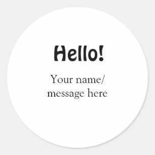 Adesivo Olá adicionar mensagem de nome simples item de neg