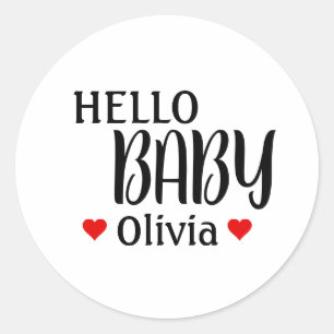 Adesivo Olá Baby Olivia Red Hearts Chá de fraldas Stickers