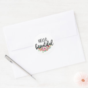 Adesivo Olá Belas Rosas Aquarela Tipografia Chic