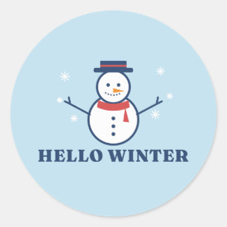 Adesivo Olá Boneco de Neve do Inverno Temporada Aconchegan