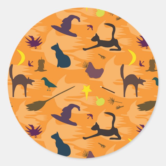 Adesivo Olá Bruxa - padrão perfeito de Halloween. (Frente)