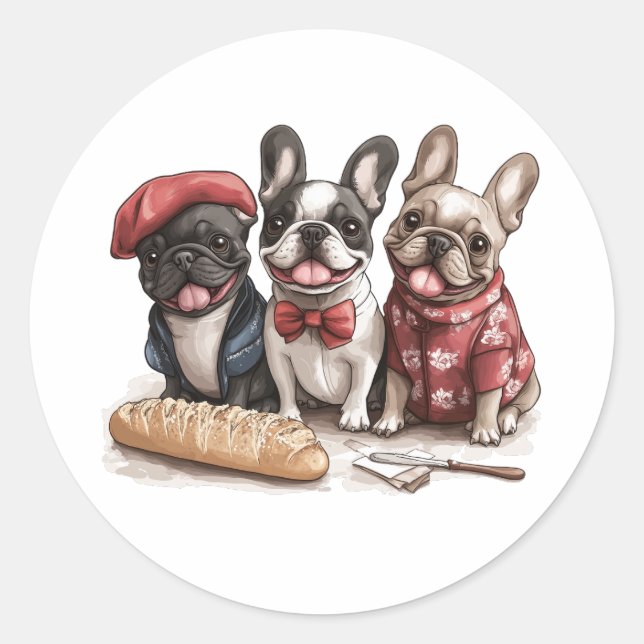 Adesivo Olá Bulldogs Franceses (Frente)