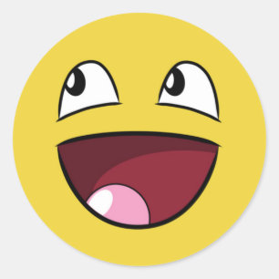 Adesivo olá! cara feliz