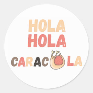 Adesivo Olá Caracola Trocadilho Espanhol