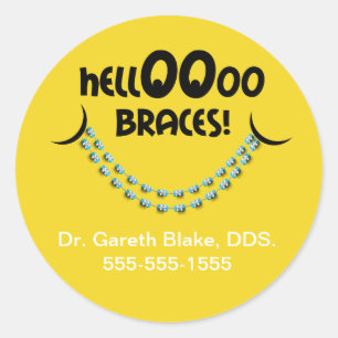 Adesivo Olá! costume do paciente do Orthodontist das