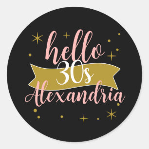 Adesivo Olá Design Personalizado de Aniversário de 30 Anos