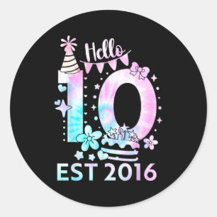 Adesivo Olá dez 2016 fofo 10º aniversário tingimento 10 an