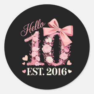 Adesivo Olá Dez EST 2016 10º Aniversário Coquette Laço 10