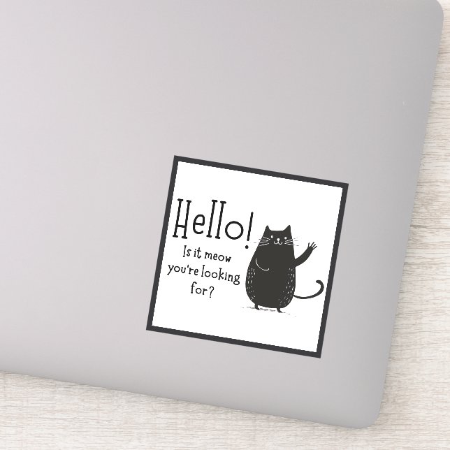 Adesivo Olá! É miado que você está procurando? Gato (Detalhe)