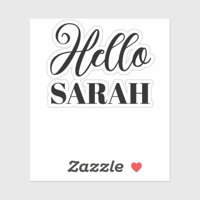 Adesivo Olá e seu nome (Folha)