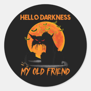 Adesivo Olá Escuridão Meu Velho Amigo Halloween Gato Preto