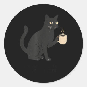 Adesivo Olá Escuridão Velho Amigo Gato E Café Halloween