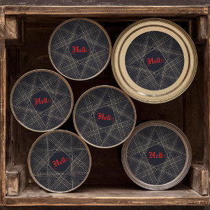 Adesivo Olá Halloween Black e Red Star, engraçado