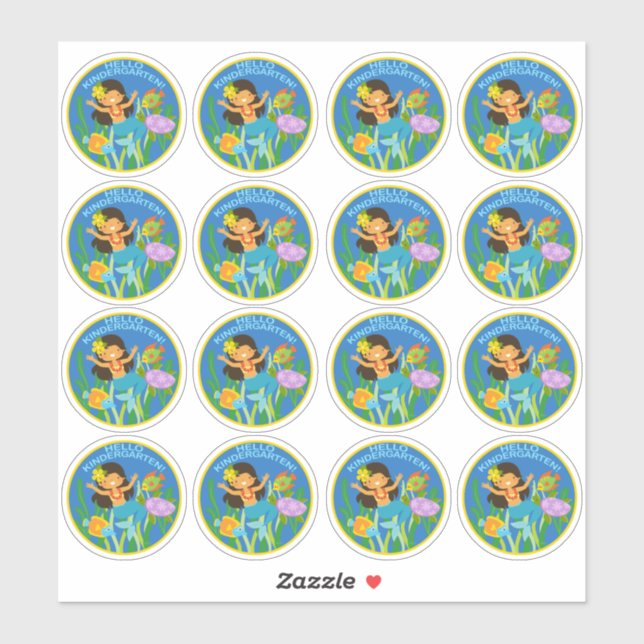 Adesivo Olá, jardim de infância! Sereia (Folha)