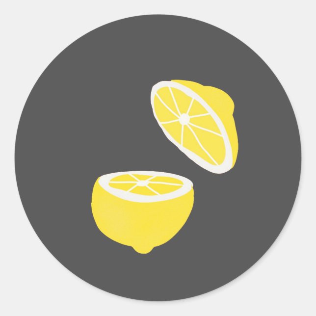 Adesivo Olá Lemon, fruta amarela moderna (Frente)