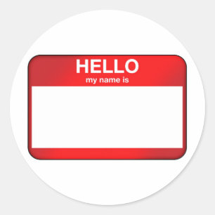Adesivo Olá, Meu Nome É...