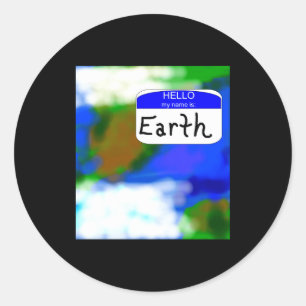 Adesivo Olá Meu Nome É Camiseta Ambiental Terra 