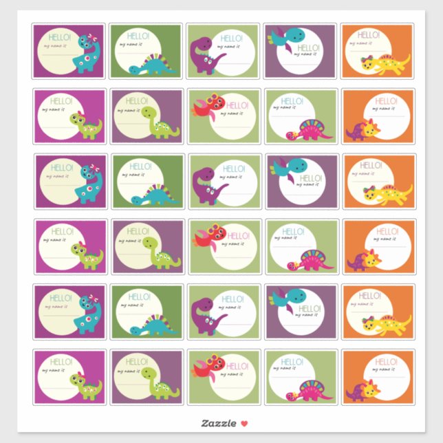 Adesivo Olá Meu Nome É Garota Dinossaurense (Folha)