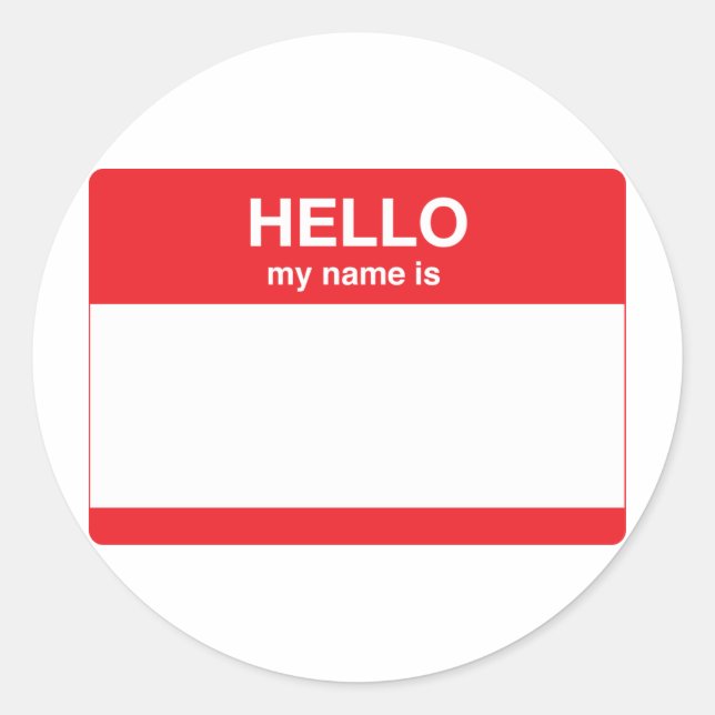 Adesivo Olá, meu nome é (seu texto) (Frente)