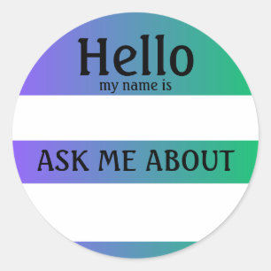 Adesivo Olá Meu Nome É Stickers