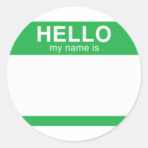 Adesivo Olá! meu nome é - verde