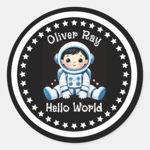 Adesivo Olá mundo Astronauta Personalizado