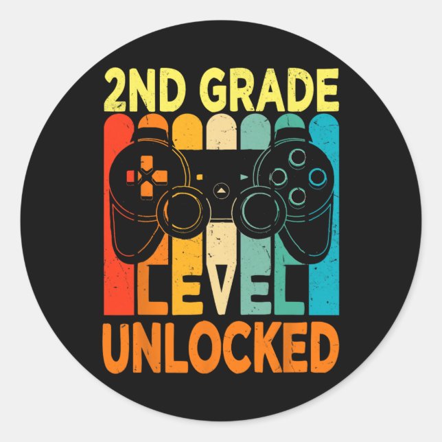 Adesivo Olá Nível de segundo Jogo de Vídeo Desbloqueado Vo (Frente)