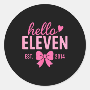 Adesivo Olá Onze Est 2014 Rosa Coquete Feliz 11º Aniversár