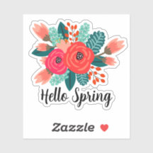 Olá, Primavera, Cotação Colorida, Design Floral Co