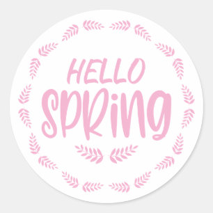 Adesivo Olá Primavera Folha Rosa