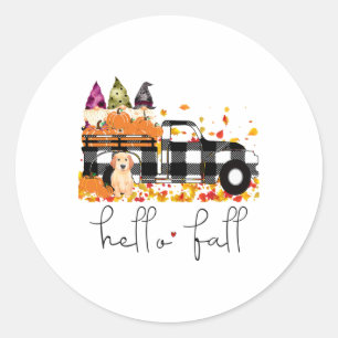 Adesivo Olá, Pumpkin Pumpkin Truck Gnomos Cachorros Mulher