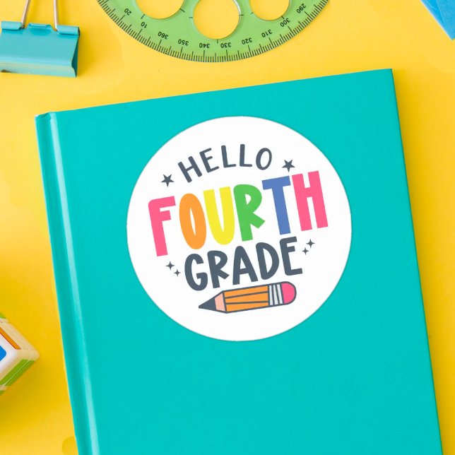 Adesivo Olá, quarto ano de volta à escola (Criador carregado)