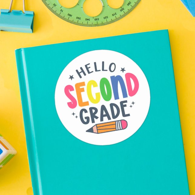 Adesivo Olá, segunda série de volta à escola (Criador carregado)