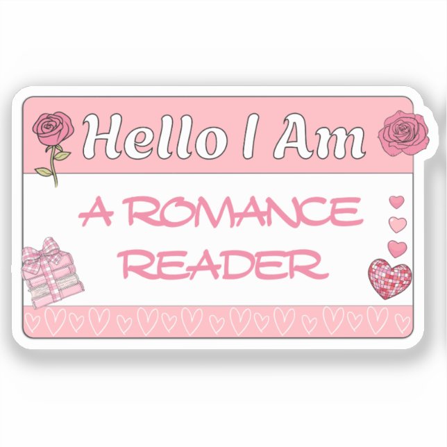 Adesivo Olá Sou Um Romance Reader Book Engraçado (Frente)