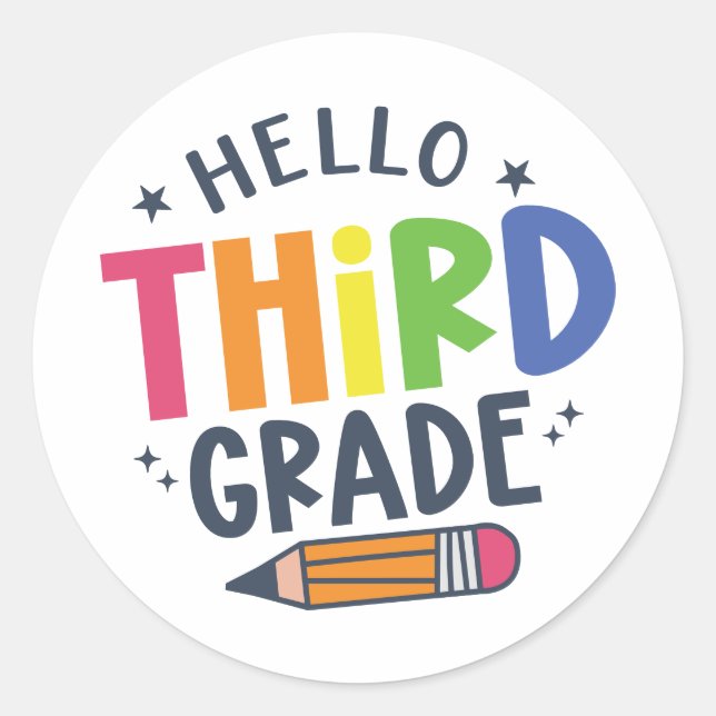 Adesivo Olá, terceira série de volta à escola (Frente)