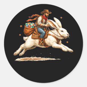 Adesivo Olá western dia de páscoa cowboy montando páscoa