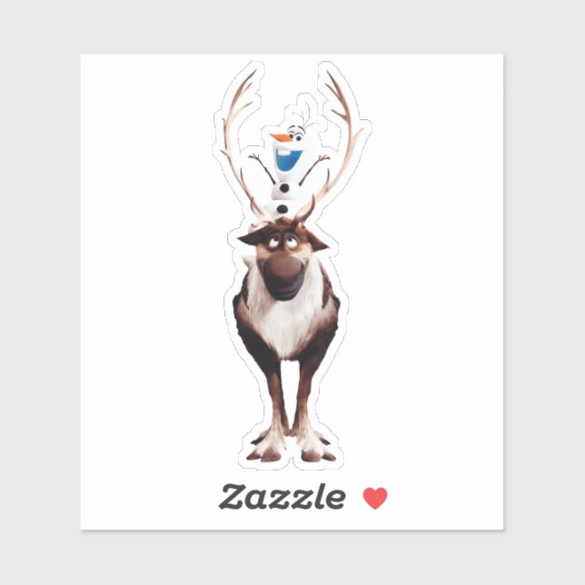 Adesivo olaf e sven (Folha)