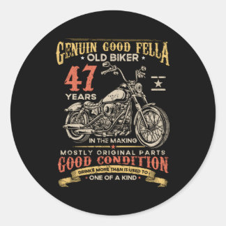 Adesivo Old Biker 47 Anos No Fazer 47º Biker