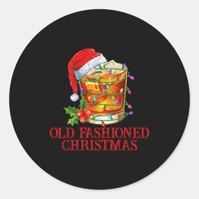 Adesivo Old Fashioned Whiskey Christmas Funny Bourbon Tail (Frente)