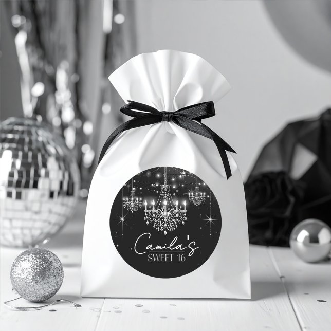 Adesivo Old Hollywood B & W Chandelier Sweet 16 ID1108 (Criador carregado)