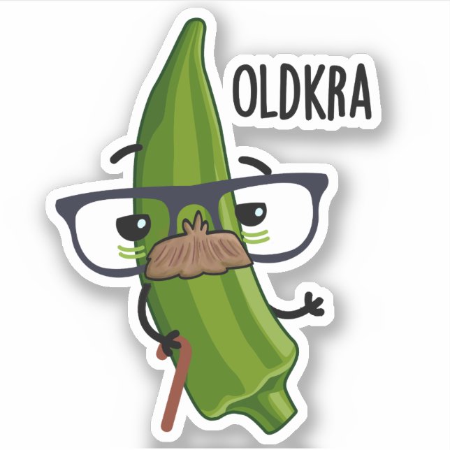 Adesivo Old kra Funny Okra Pun (Frente)