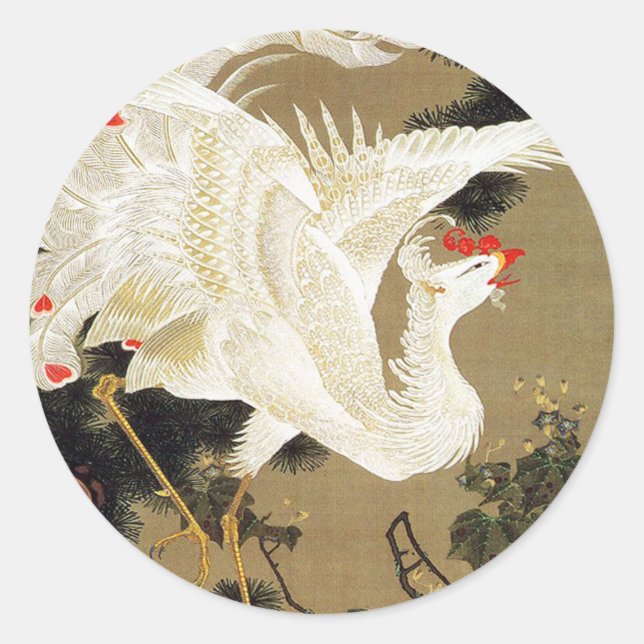 Adesivo Old Pine Tree e White Phoenix por Ito Jakuchu (Frente)