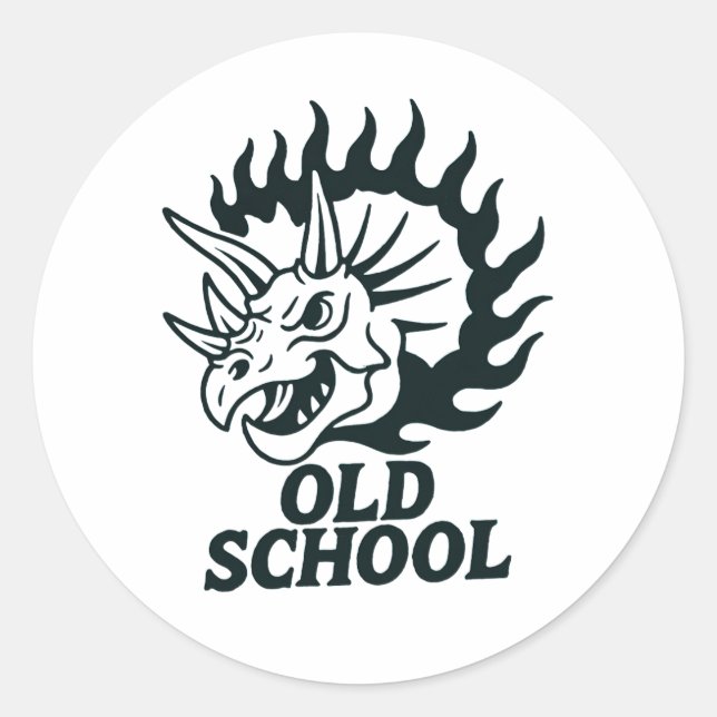Adesivo Old School Dinosaur Funny Sticker (Frente)