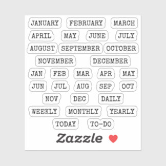 Adesivo Old Script Monthly Index Tabs Tab Binder Divider